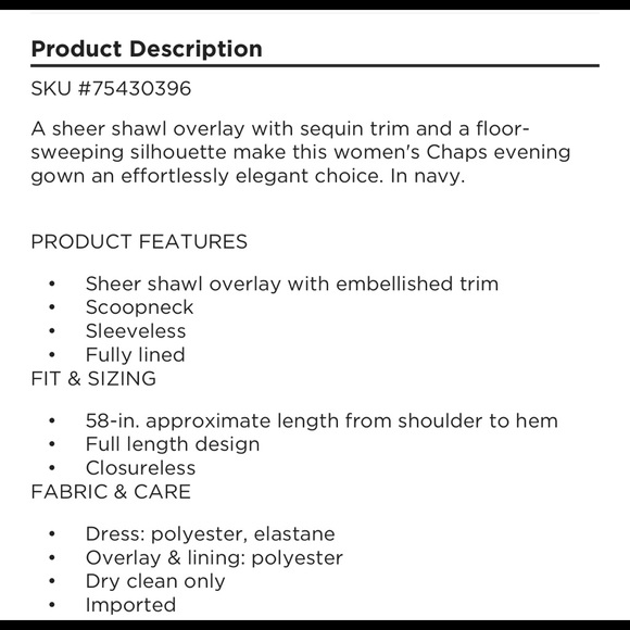 NEW CHAPS Embellished Overlay Evening Gown Dress - Picture 3 of 16